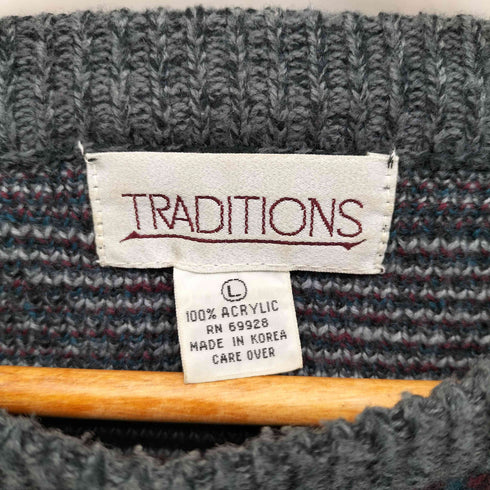 TRADITIONS 韓国製 ノルディック柄 アクリル ニット メンズ import:L