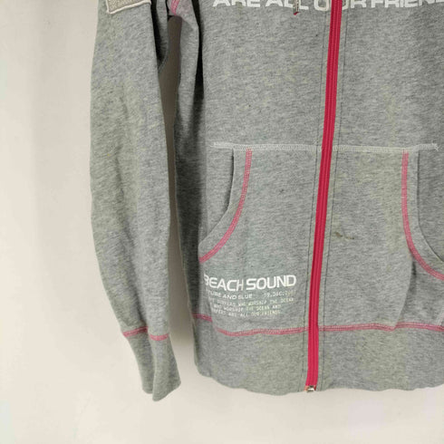 BEACH SOUND 両面プリント フルジップパーカー レディース JPN:S
