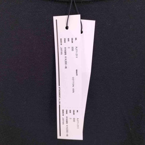 アタッチメント ATTACHMENT スヴィンギザ天竺 クルーネック半袖 カットソー メンズ JPN:3