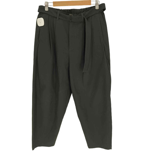 カズユキクマガイアタッチメント KAZUYUKI KUMAGAI ATTACHMENT 30/2強撚ツイル ベルト付ワイドテーパードパンツ メンズ JPN:3