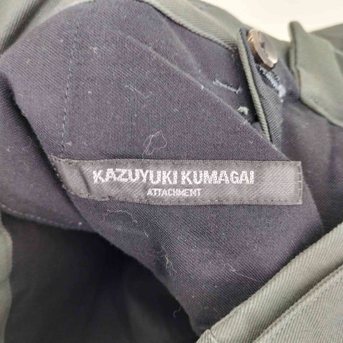 カズユキクマガイアタッチメント KAZUYUKI KUMAGAI ATTACHMENT 30/2強撚ツイル ベルト付ワイドテーパードパンツ メンズ JPN:3