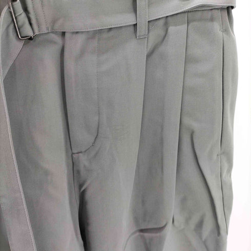 カズユキクマガイアタッチメント KAZUYUKI KUMAGAI ATTACHMENT 60/2フランネラーナ高密度ギャバベルト付ワイドテーパードパンツ メンズ JPN:3