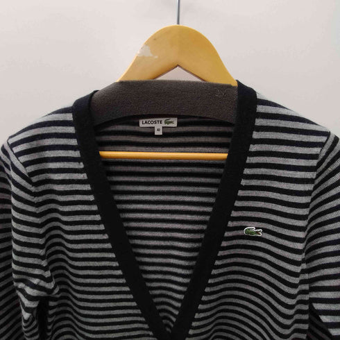 ラコステ LACOSTE ボーダー ウール カーディガン レディース 40