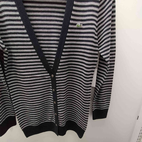 ラコステ LACOSTE ボーダー ウール カーディガン レディース 40