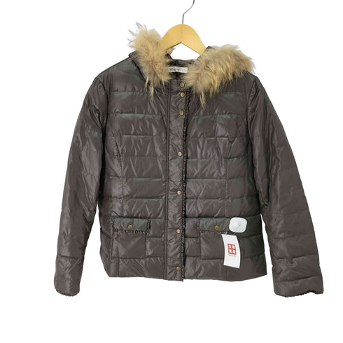 MB mint breez Y2K 短丈 フードファー ダウンジャケット レディース LL