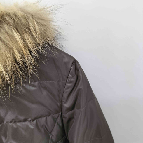 MB mint breez Y2K 短丈 フードファー ダウンジャケット レディース LL