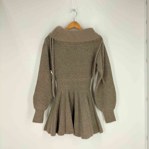 ワンアフターアナザーナイスクラップ one after another NICE CLAUP 25AW オフショルプリーツニットミニワンピ レディース JPN:S