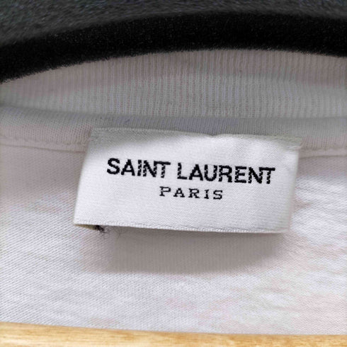 サンローランパリ SAINT LAURENT PARIS TV12 480406 YB1GN 9744 ロゴプリントコットン半袖Tシャツ メンズ JPN:XS