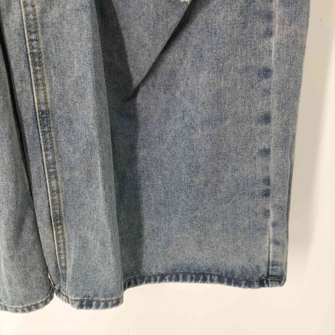 ダメージワイドデニムパンツ レディース
