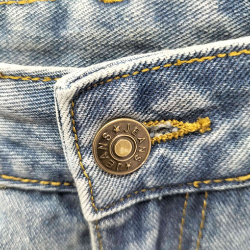 ダメージワイドデニムパンツ レディース