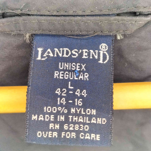 ランズエンド LANDS END 90-00s 比翼ジップ ゲームポケット ナイロンジャケット 裾ドローコード メンズ import:L
