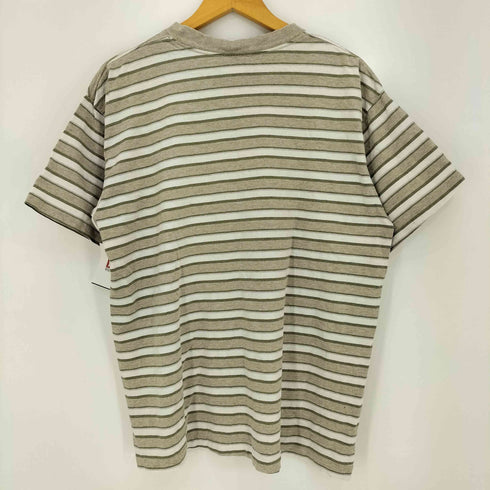 90s KEY ELEMENTS ボーダー クルーネック Tシャツ 袖&裾 シングルステッチ メンズ
