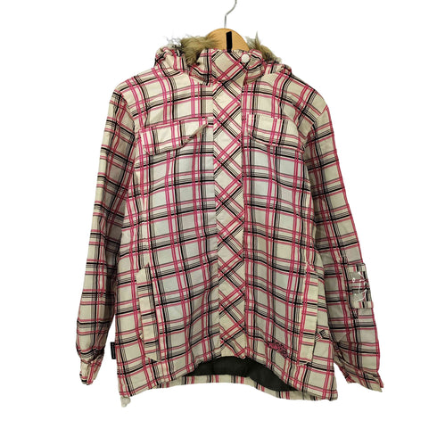 エアウォーク AIRWALK 00s Y2K 裾ドローコード ファー チェック スキージャケット レディース JPN:M