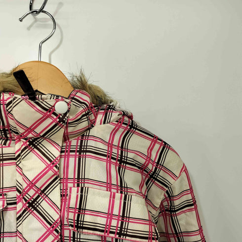 エアウォーク AIRWALK 00s Y2K 裾ドローコード ファー チェック スキージャケット レディース JPN:M