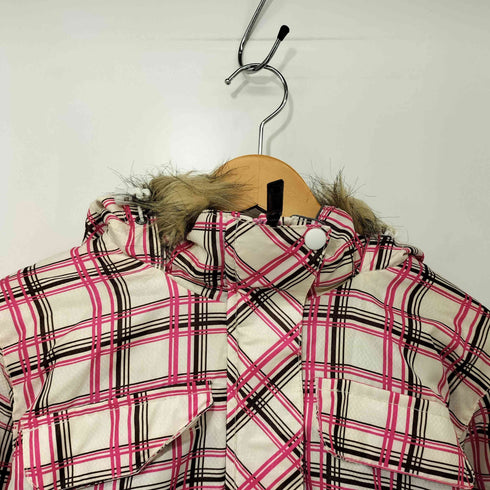 エアウォーク AIRWALK 00s Y2K 裾ドローコード ファー チェック スキージャケット レディース JPN:M