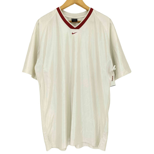 ナイキ NIKE 00s センタースウッシュ メッシュ切替 Vネック ゲームシャツ メンズ import:XL