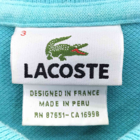 ラコステ LACOSTE 90s ワンポイントロゴ 鹿の子 ポロシャツ メンズ 3