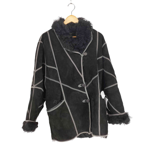 shearing lamb suede ラムスエードパイピングデザインコート レディース 42