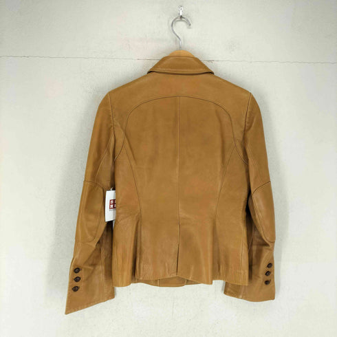 アンクライン ANNE KLEIN cow leather エルボーパッチ付カウレザー2Bテーラードジャケット レディース 9