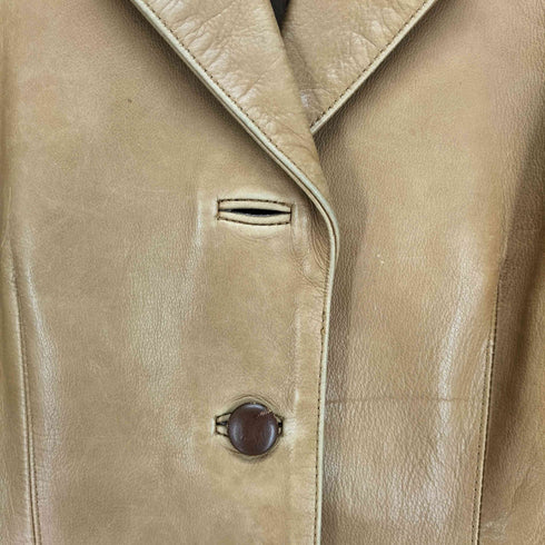 アンクライン ANNE KLEIN cow leather エルボーパッチ付カウレザー2Bテーラードジャケット レディース 9