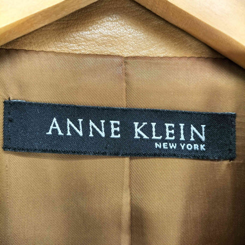 アンクライン ANNE KLEIN cow leather エルボーパッチ付カウレザー2Bテーラードジャケット レディース 9