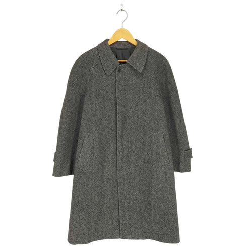 LONNER ラグランスリーブウール比翼ステンカラーコート メンズ 96