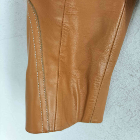 アナスイ ANNA SUI lamb leather USA製 ラムレザーデザインジップジャケット レディース 4