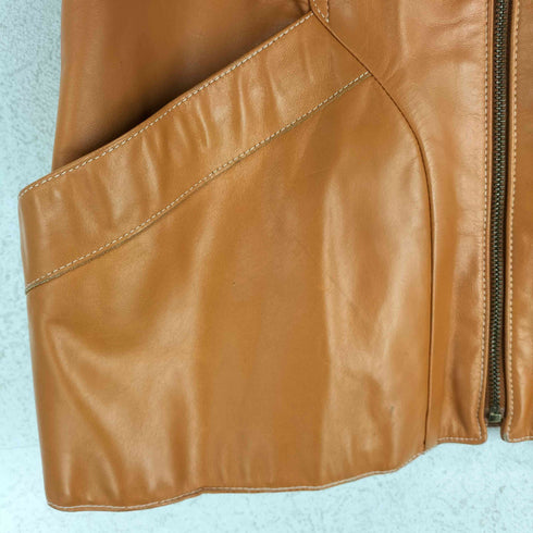 アナスイ ANNA SUI lamb leather USA製 ラムレザーデザインジップジャケット レディース 4