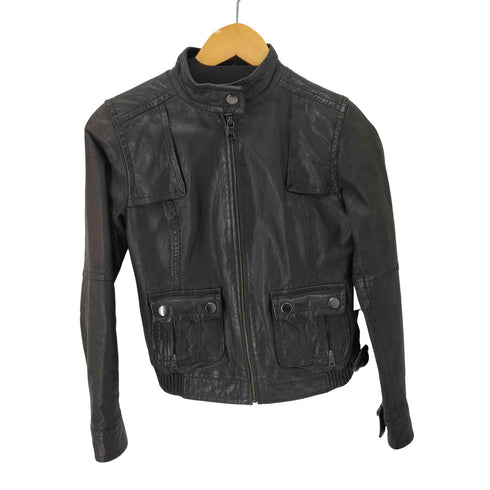 バナナリパブリック BANANA REPUBLIC heritage collection ラムレザー ジップアップジャケット レディース import:S
