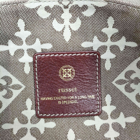 ラシット russet ジャガード 刺繍 総柄 レザー トートバッグ レディース