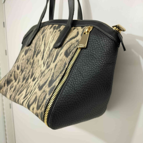 フルラ FURLA レオパード 切替 レザー トートバッグ レディース