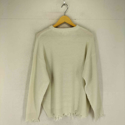 アバハウス ABAHOUSE 袖裾ダメージデザインクルーネックニット メンズ 46