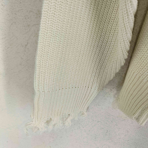 アバハウス ABAHOUSE 袖裾ダメージデザインクルーネックニット メンズ 46