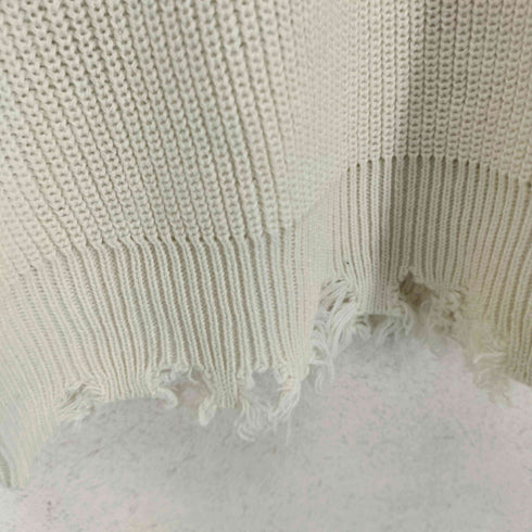 アバハウス ABAHOUSE 袖裾ダメージデザインクルーネックニット メンズ 46