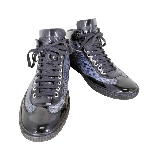 ジミーチュウ JIMMY CHOO MADE IN SPAIN VERLEY パイソン切替ハイカットスニーカー メンズ 41