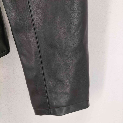 ザラ ZARA フェイクレザーノーカラージャケット レディース import:M