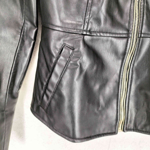 ザラ ZARA フェイクレザーノーカラージャケット レディース import:M