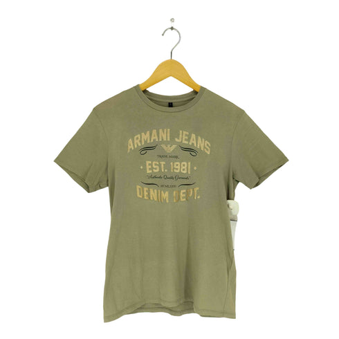 アルマーニジーンズ ARMANI JEANS 発砲プリントクルーネックTシャツ メンズ S