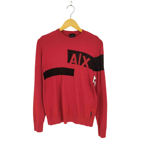 アルマーニエクスチェンジ ARMANI EXCHANGE レーヨン100 フロントデザインニット メンズ XS