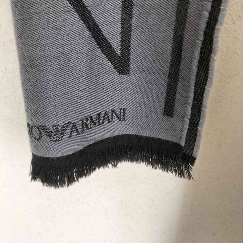 エンポリオアルマーニ EMPORIO ARMANI ロゴデザインウールアクリルマフラー メンズ