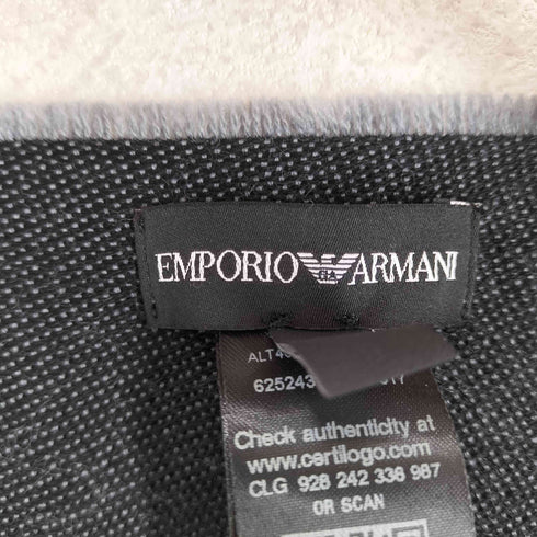 エンポリオアルマーニ EMPORIO ARMANI ロゴデザインウールアクリルマフラー メンズ