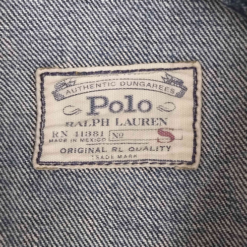 ポロラルフローレン POLO RALPH LAUREN ダメージ加工 デニムジャケット メンズ import:S