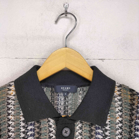 ビームスハート BEAMS HEART ストライプ 襟付き カーディガン メンズ S