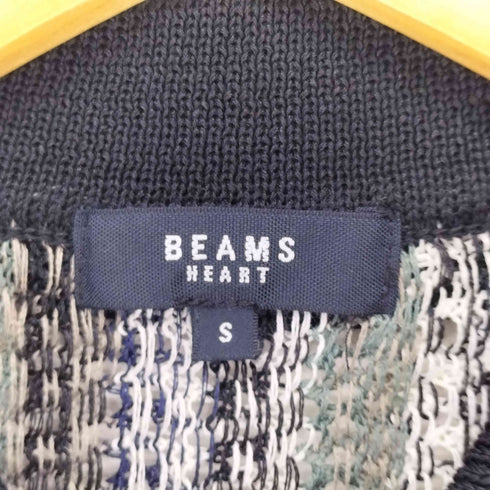 ビームスハート BEAMS HEART ストライプ 襟付き カーディガン メンズ S