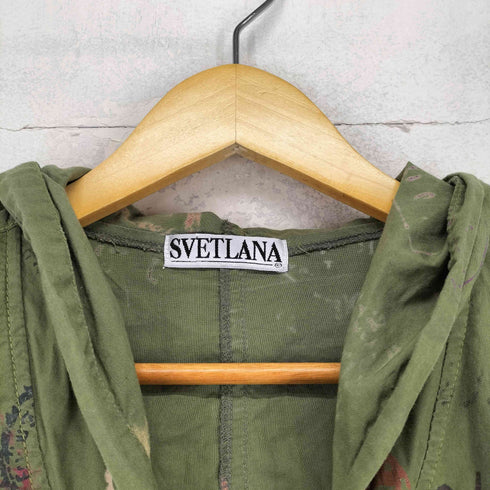 SVETLANA クロップドペイントデザインパーカー Y2K レディース