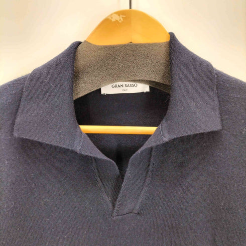 グランサッソ Gran Sasso ロングスリーブ スキッパー ポロ ニット メンズ