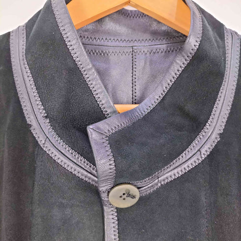 CIZENNE リバーシブル スタンドカラー スウェード シープレザー ハーフコート メンズ FREE