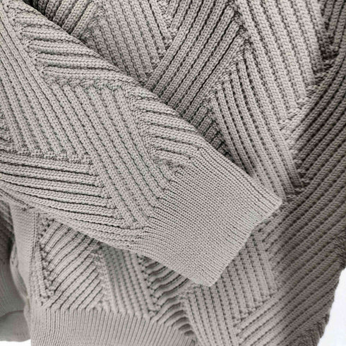 アバハウス ABAHOUSE ジオメトリック柄 スタンド カーディガン メンズ 48