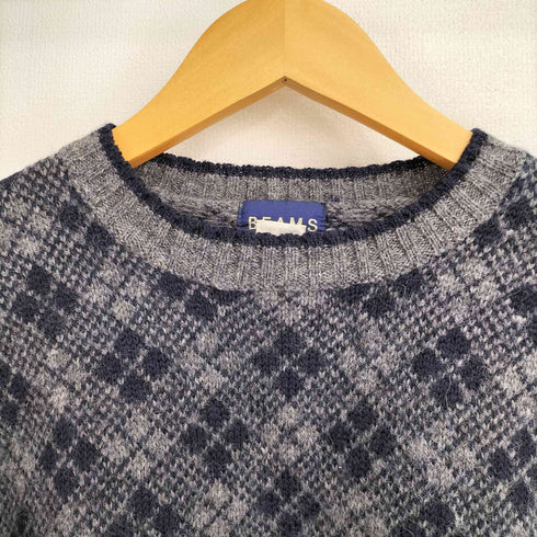 ビームス BEAMS 00S-90S ウール 総柄 クルーネックニット メンズ JPN:M