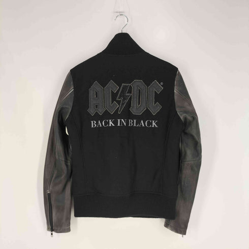 ジャックローズ JACKROSE バンドロゴ刺繍 裏地キルティング カウレザー スタジャン メンズ JPN:3